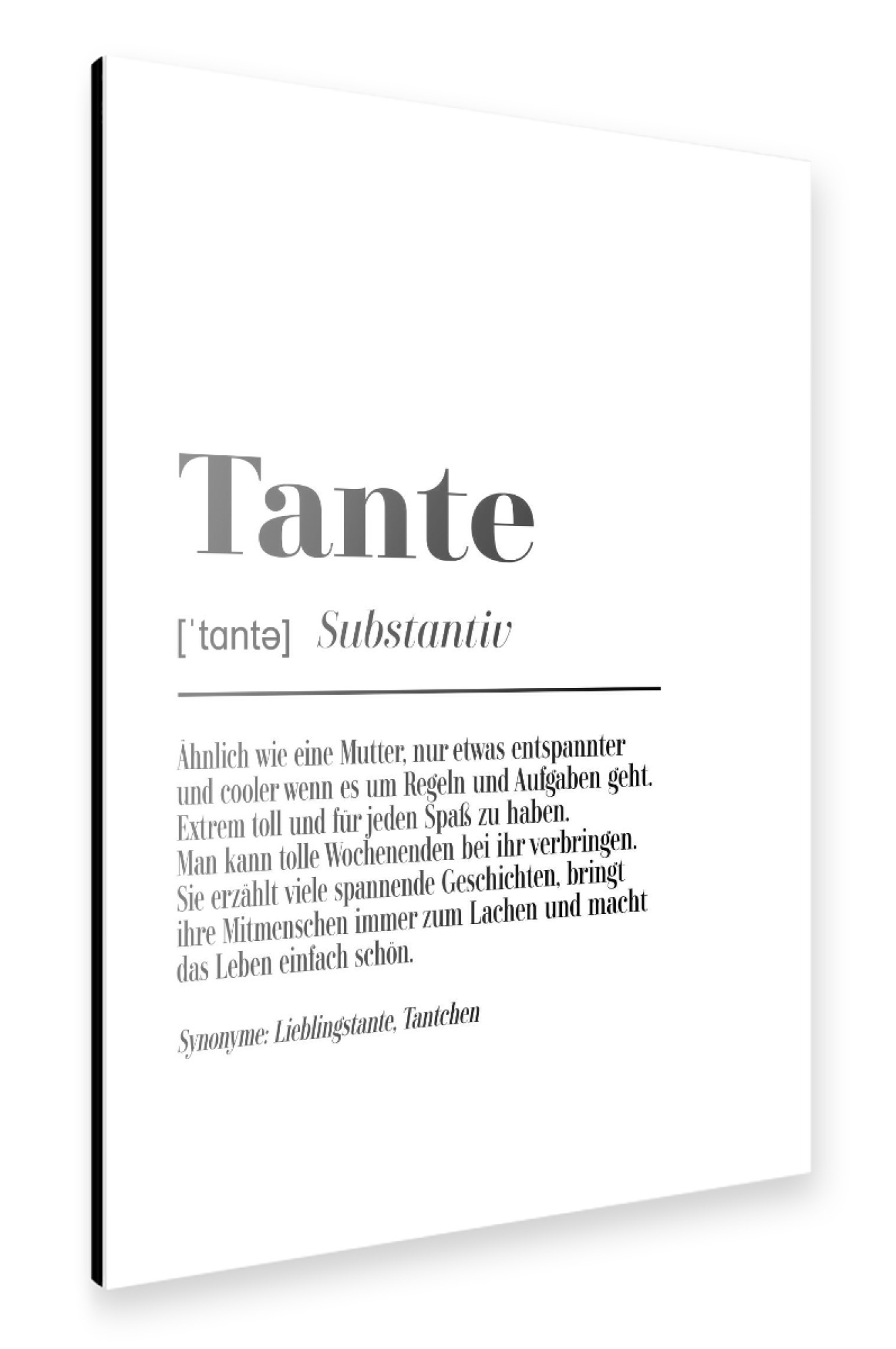Alu-Dibond "Tante Definition" 30x20 cm artboxONE
