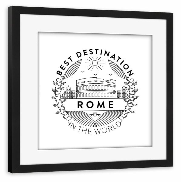 Poster mit Rahmen schwarz "Rom-Abzeichen" artboxONE - Reise,Städte / Rom