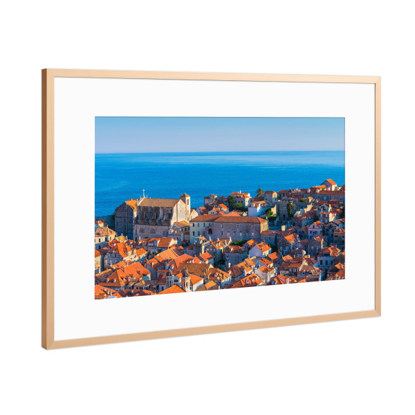 Poster mit Rahmen Kupfer "Dubrovnik und das Meer, Kroatien" artboxONE - Städte,Reise,Architektur