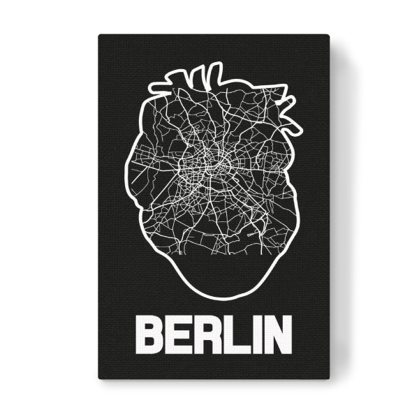 Leinwandbild "Berliner Herzkarte" artboxONE - Städte / Berlin,Reise,Kartografie