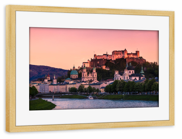 Poster mit Rahmen kiefer "Salzburg, Österreich" artboxONE - Städte,Natur,Architektur