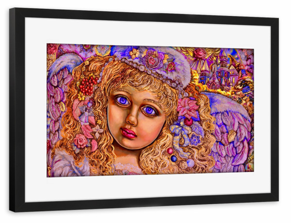 Poster mit Rahmen schwarz "Weihnachtlicher Engel" artboxONE - Weihnachten - Engel,Weihnachten l,Licht,Phantasie,Religion