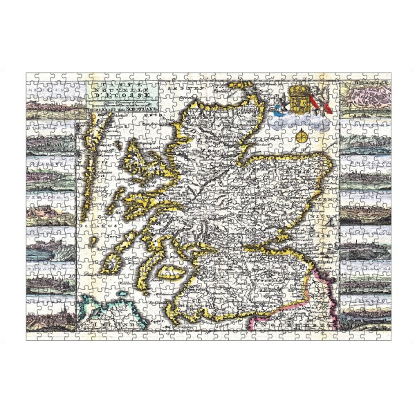 Puzzle Ravensburger "Alte Karte von Schottland" artboxONE - Kartografie - Karte,Plan,Jahrgang,Antik,Retro,Alt,Karte der welt,Illustration,Schottland