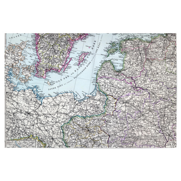 Poster "Alte Karte von Baltikum" artboxONE - Kartografie - Karte,Plan,Antik,Retro,Alt,Karten,Karte der welt,Illustration,Baltikum,Europa