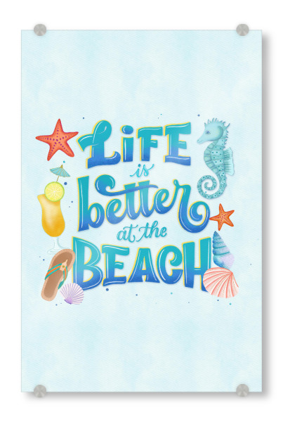 Acrylglasbild "Sommer, Strand und das Meer" artboxONE - Typografie,Tiere,Lustig