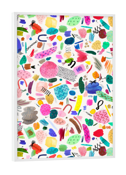 Poster mit weißem Rahmen "Abstrakte Markierungen Scribbles" artboxONE - Abstrakt,Streetart,Für Mama,Lustig