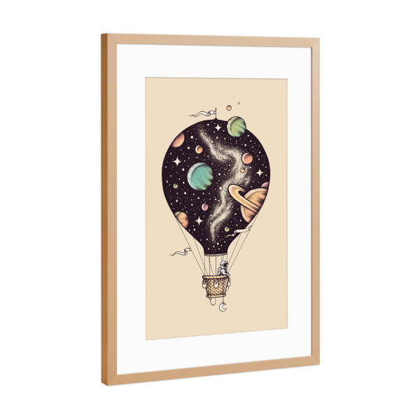 Poster mit Rahmen Kupfer "Enkel Dika - Interstellar Journey" artboxONE - Reise,Comic,Galaxy - Astronaut,Galaxie,Weltall,All,Planet