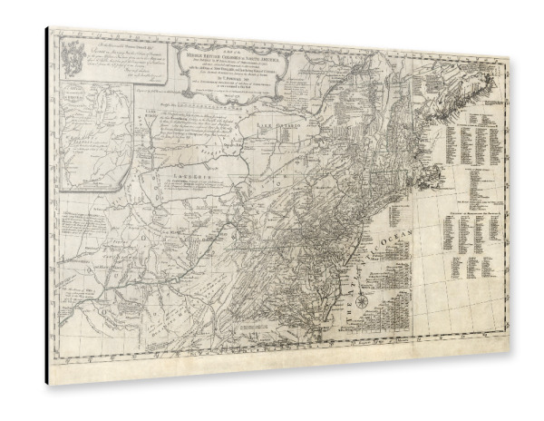 Alu-Dibond "Karte von Nordamerika" 30x20 cm artboxONE