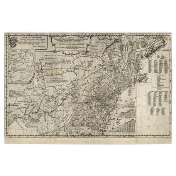 Poster "Karte von Nordamerika" artboxONE - Kartografie - Karte,Plan,Jahrgang,Antik,Retro,Alt,Karten,Karte der welt,Illustration,Nordamerika