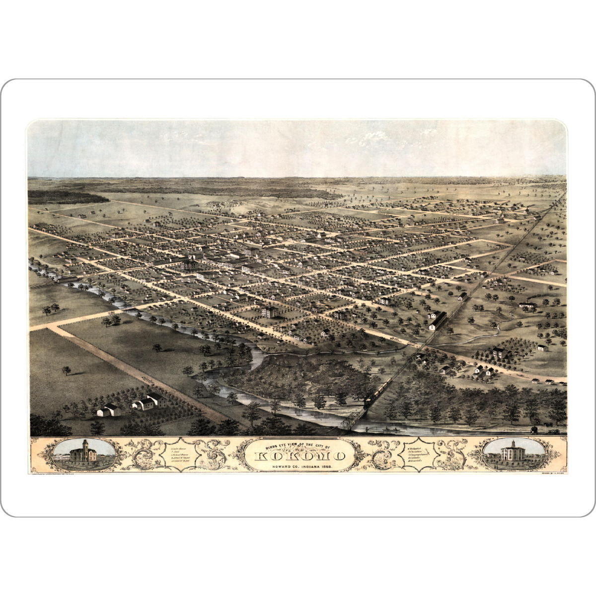 Tischset "Karte von Kokomo-Indiana" artboxONE - Natur,Kartografie
