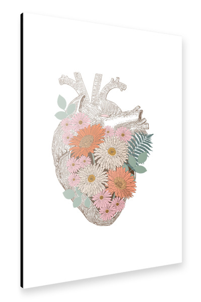 Alu-Dibond "Vintage Blumenherz" 30x20 cm artboxONE