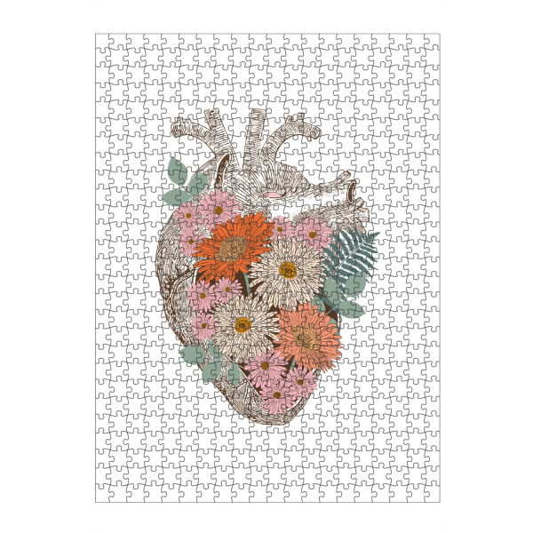 artboxONE Puzzle "Vintage Blumenherz" artboxONE - Floral,Abstrakt - Vintage,Herz,Blumen,Blume,Natur,Romantik,Kollage,Leben,Liebe - Bild vintage