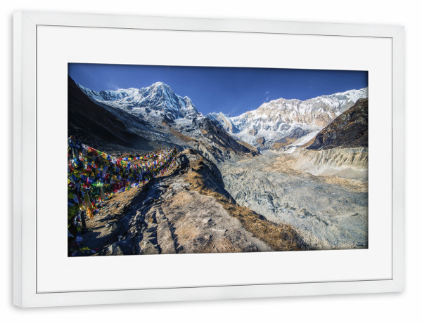 Poster mit Rahmen weiß "Basislager Annapurna" artboxONE - Natur,Reise,Reise / Asien,Reise / Länder