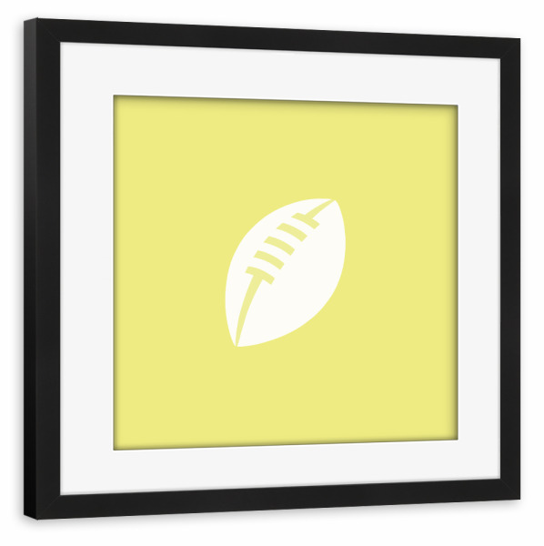 Poster mit Rahmen schwarz "FootballTHREE" artboxONE - Sport - Football,Sports,Sport,Yellow,Gelb,Illustration