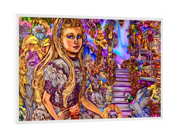 Poster mit weißem Rahmen "Yumi Sugai. Herbstengel Kia" artboxONE - Menschen,Weihnachten - Engel,Herbst,Fantasie,Religion,Bunt