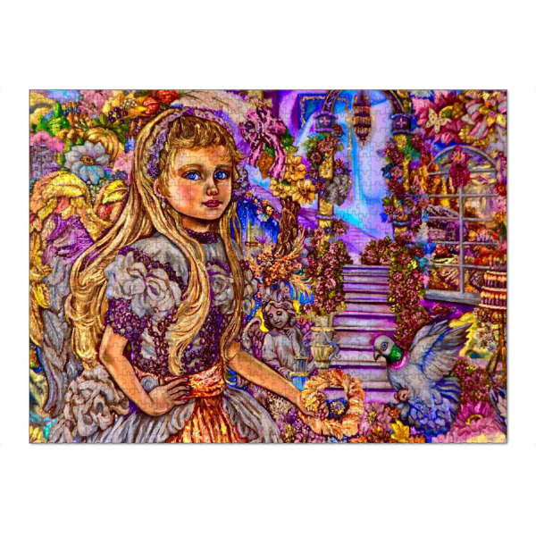 Puzzle Ravensburger "Yumi Sugai. Herbstengel Kia" artboxONE - Menschen,Weihnachten - Engel,Herbst,Fantasie,Religion,Bunt - Bild engel