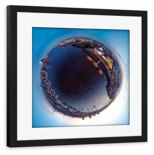 Poster mit Rahmen schwarz "Hamburg Stage-Theater & Elphi" artboxONE - Städte,Städte / Hamburg,Reise,Architektur,Reise / Länder