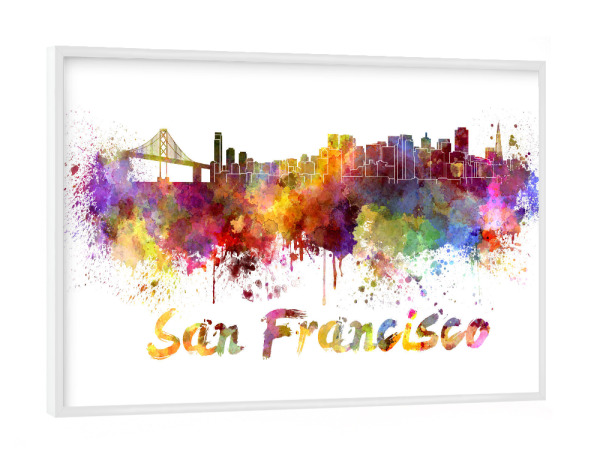 Poster mit weißem Rahmen "Skyline von SAN FRANCISCO-l" artboxONE - Städte,Abstrakt,Architektur