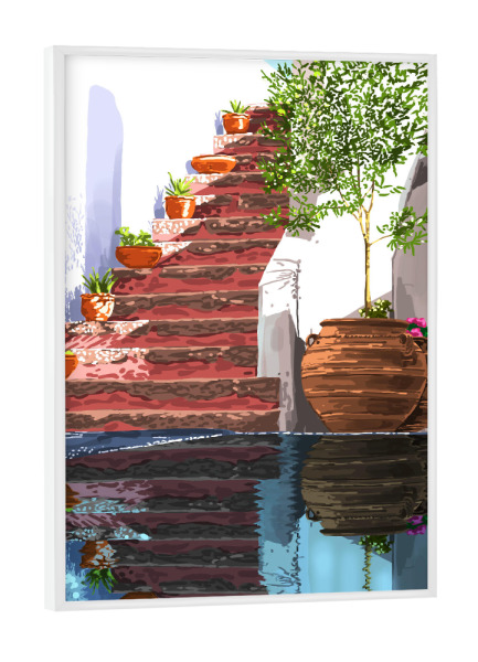 Poster mit weißem Rahmen "Serenity Weekend | Mindful Travel" artboxONE - Architektur