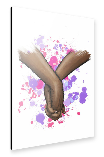 Alu-Dibond "Hands Together | African American" 30x20 cm artboxONE