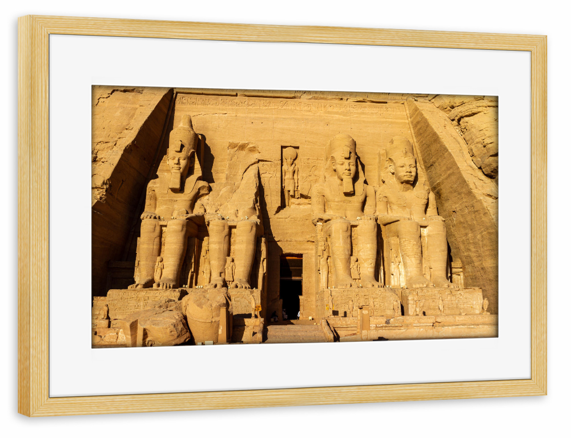 Poster mit Rahmen kiefer "Der Ramses Tempel von Abu Simbel" artboxONE - Architektur