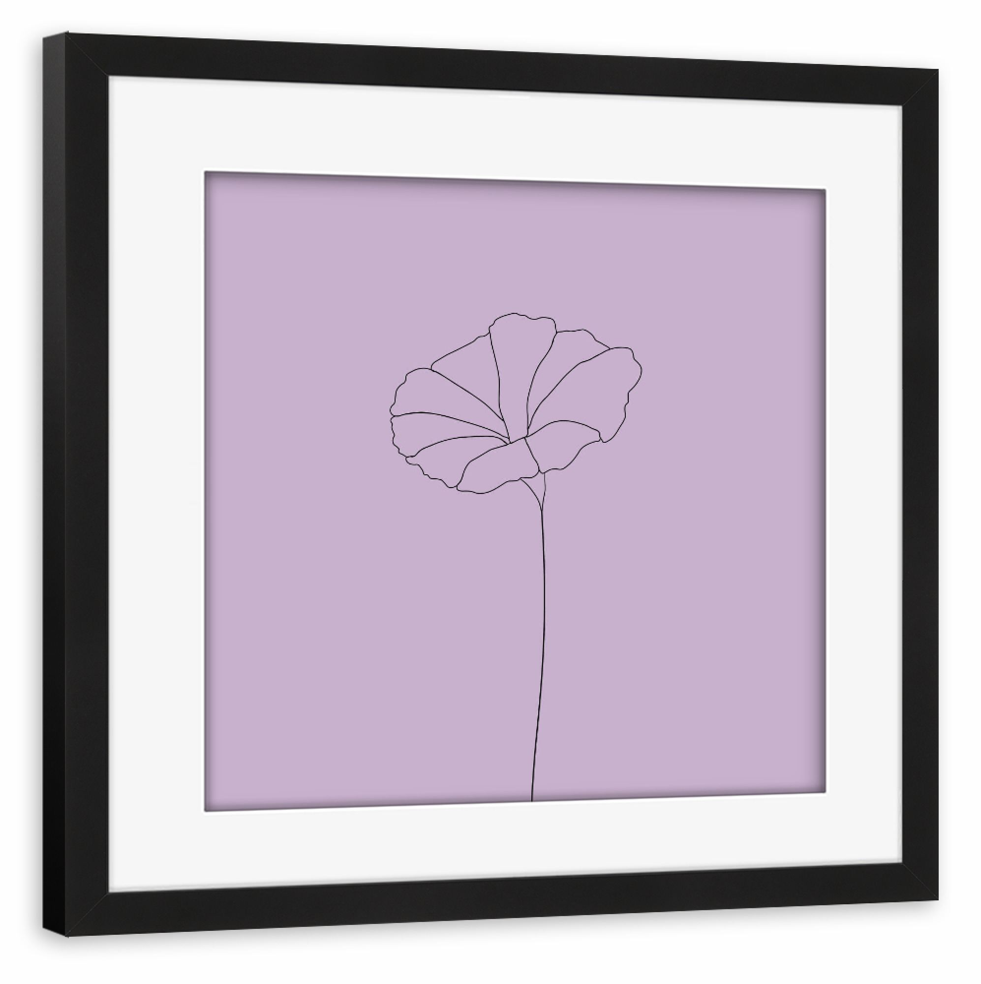 Poster mit Rahmen schwarz "Mohnblume rose" artboxONE - Floral,Abstrakt