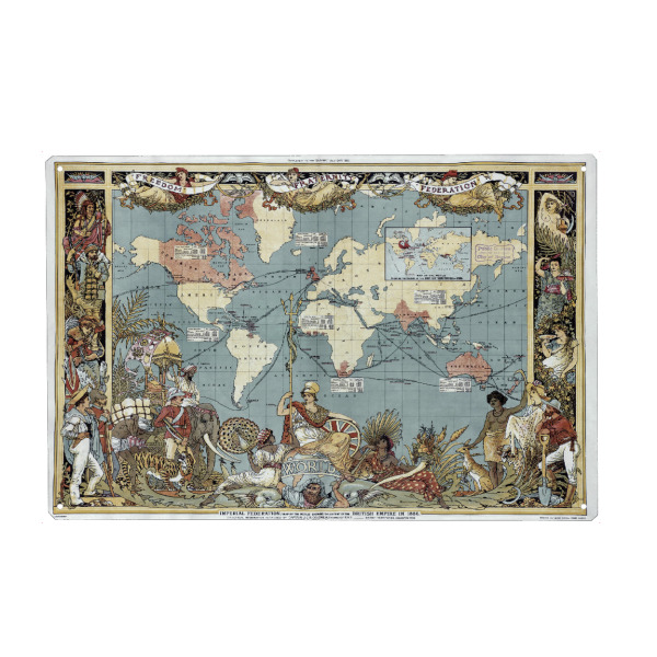 Metall Poster "Bildkarte des Britischen Empire" artboxONE - Städte,Architektur,Kartografie