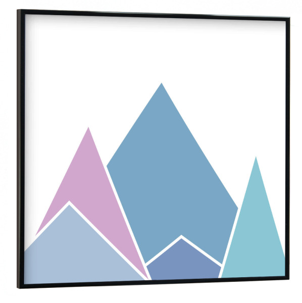 Poster mit schwarzem Rahmen 30x30 cm "Abstrakte Berge blau" artboxONE - Abstrakt - Illustration,Abstrakt,Abstract,Berg,Mountain,Art,Blue
