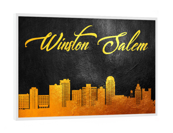 Poster mit weißem Rahmen "Winston-Salem North Carolina" artboxONE - Städte - Winston-salem,North carolina,Gold,Skyline