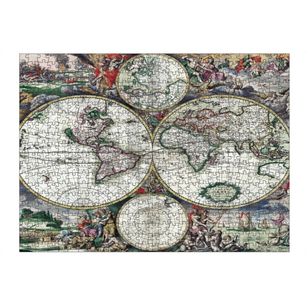 Puzzle Ravensburger "Alte Weltkarte-m" artboxONE - Kartografie - Karte,Plan,Antik,Retro,Alt,Karten,Karte der welt,Illustration - Bild karte