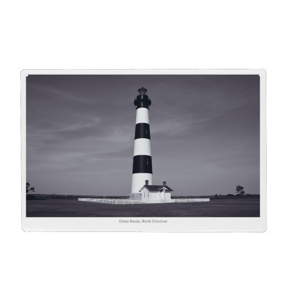 Metall Poster "Bodie Light, Outer Banks, NC" artboxONE - Reise,Schwarzweiß,Architektur,Reise / Strand und Meer,Reise / Länder