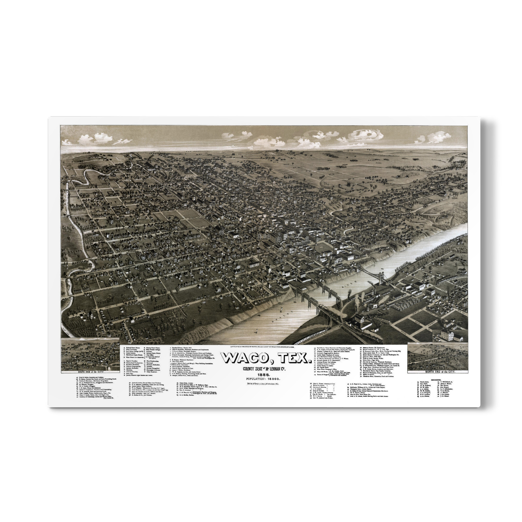 Galerie-Print "Map of Waco - Texas" 75x50 cm artboxONE