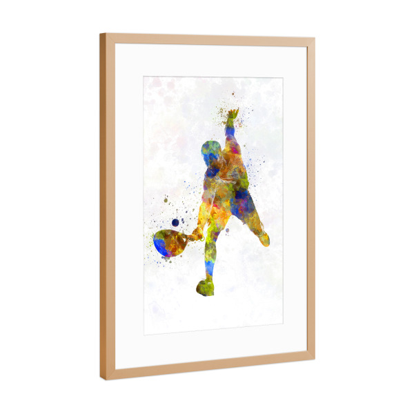Poster mit Rahmen Kupfer "Aquarell-Paddelspieler-c" artboxONE - Abstrakt,Sport