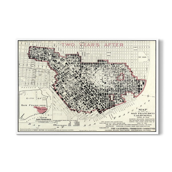 Galerie-Print "Karte von San Francisco" 30x20 cm artboxONE
