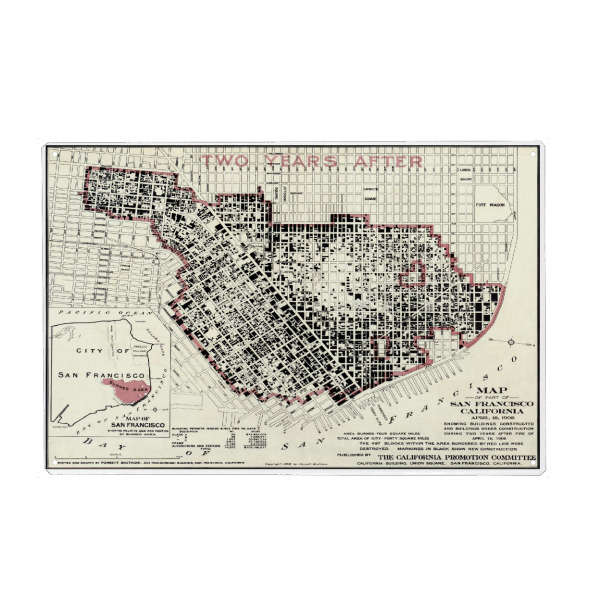 Metall Poster "Karte von San Francisco" artboxONE - Kartografie