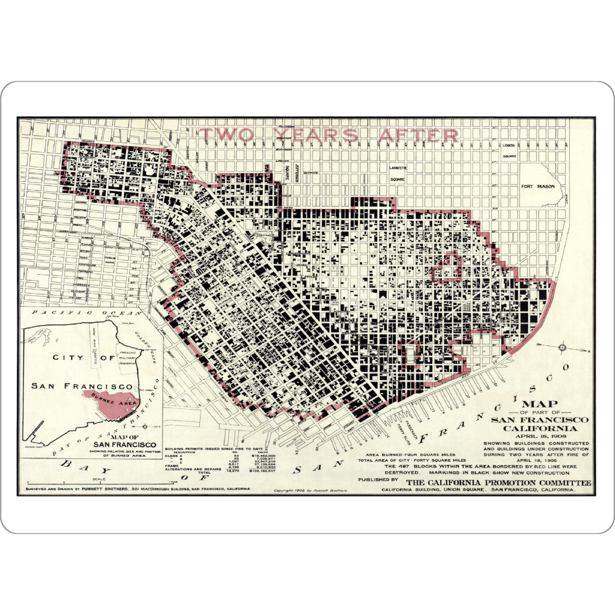 Tischset "Karte von San Francisco" artboxONE - Kartografie
