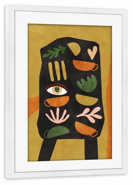 Poster mit Rahmen weiß "After coffee by TAS" artboxONE - Essen & Trinken,Abstrakt,Geometrie
