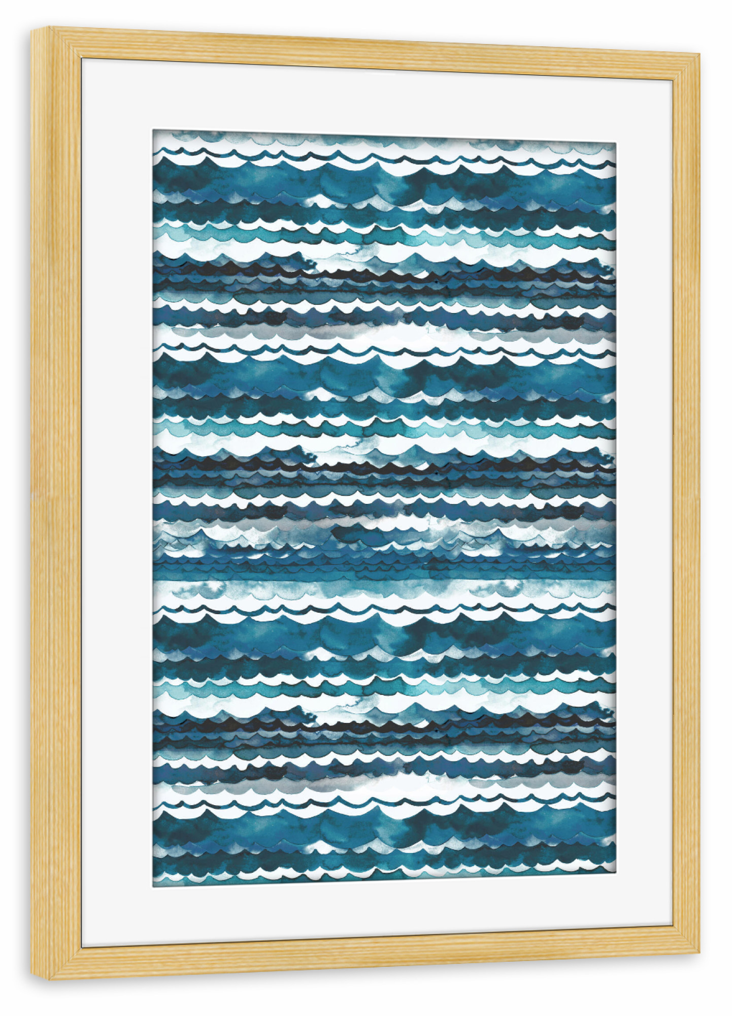 Poster mit Rahmen kiefer "Meeresstrand Wellen" artboxONE - Natur,Abstrakt,Städte / Barcelona