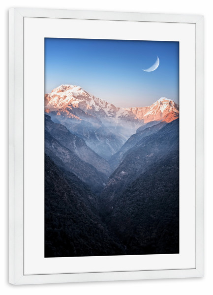 Poster mit Rahmen weiß "Himalaya-Dämmerung" artboxONE - Natur,Reise,Reise / Asien,Reise / Länder