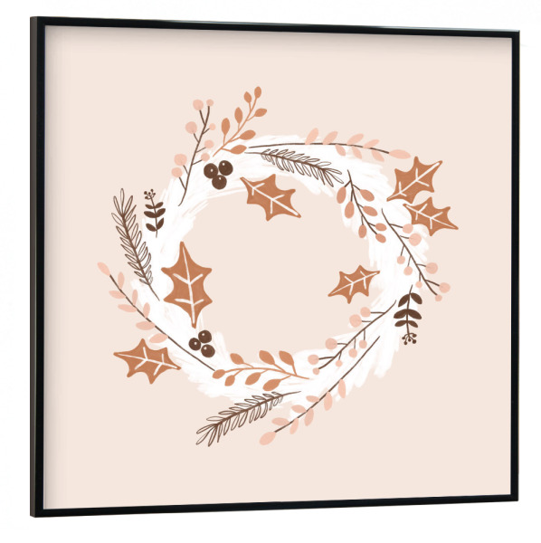 Poster mit schwarzem Rahmen 30x30 cm "Weihnachtskranz Illustration" artboxONE - Natur,Floral,Weihnachten,Arcadia,Festivals