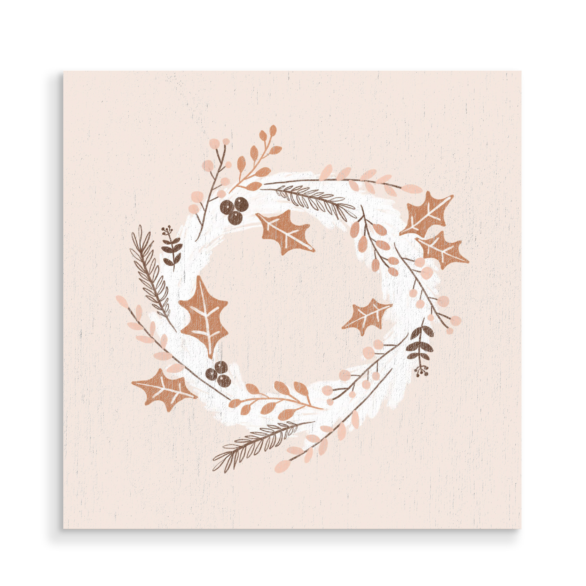 Holzbild "Weihnachtskranz Illustration" artboxONE - Natur,Floral,Weihnachten,Arcadia,Festivals