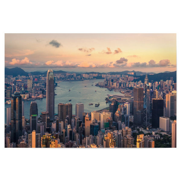 Poster 30x20 cm "Hongkong und Victoria Harbour" artboxONE - Städte,Architektur,Reise / Asien
