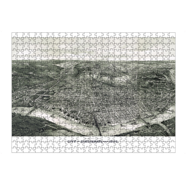 Puzzle Ravensburger "Alte Karte von Cincinnati - Ohio" artboxONE - Kartografie - Karte,Retro,Jahrgang,Bildlich,Alt,Farbe,Flach,Weltkarte,Reise,Ohio