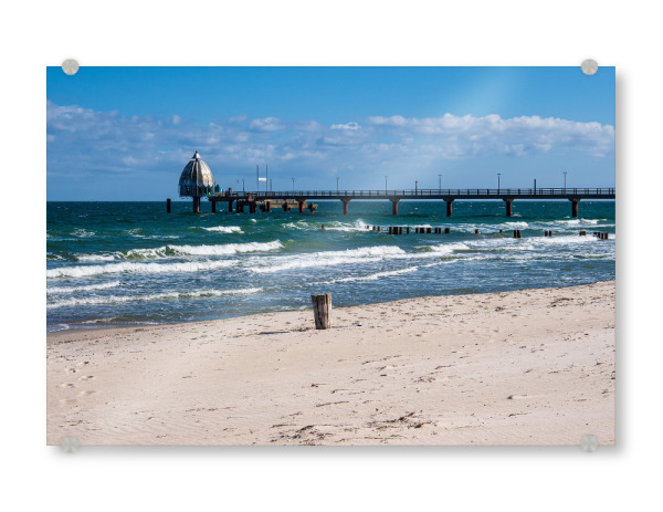 Acrylglasbild "Strand, Wellen, Seebrücke" artboxONE - Natur,Reise,Architektur,Reise / Strand und Meer