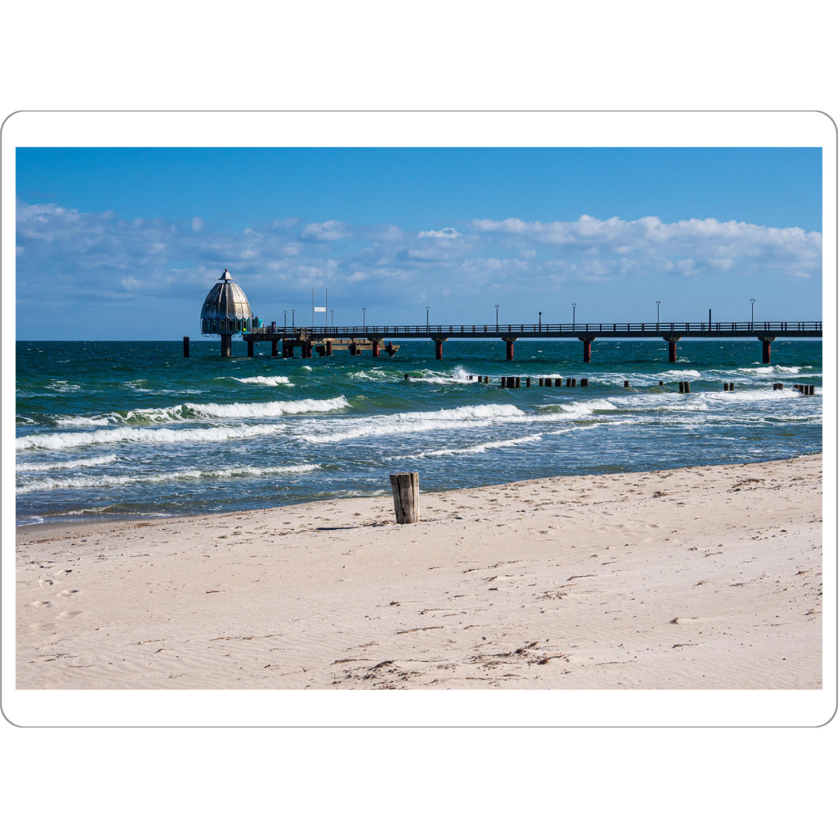 Tischset "Strand, Wellen, Seebrücke" artboxONE - Natur,Reise,Architektur,Reise / Strand und Meer