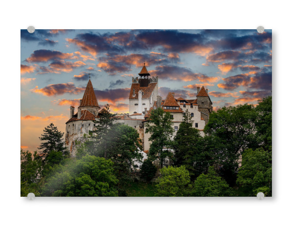 Acrylglasbild "Schloss Bran in Rumänien" artboxONE - Städte,Natur,Reise,Architektur