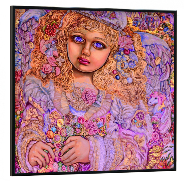 Poster mit schwarzem Rahmen 30x30 cm "Weihnachtslichter Engel bunt" artboxONE - Menschen,Weihnachten