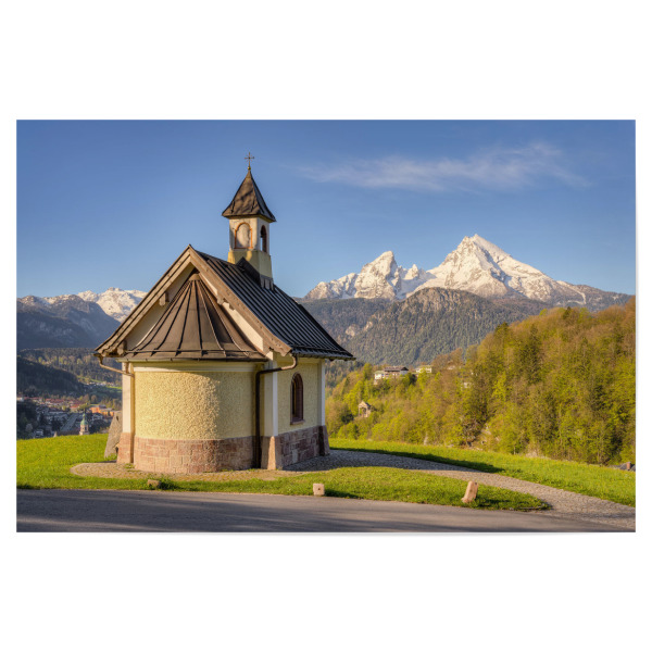 Poster 30x20 cm "Kirchleitnkapelle und Watzmann" artboxONE - Natur,Reise,Architektur