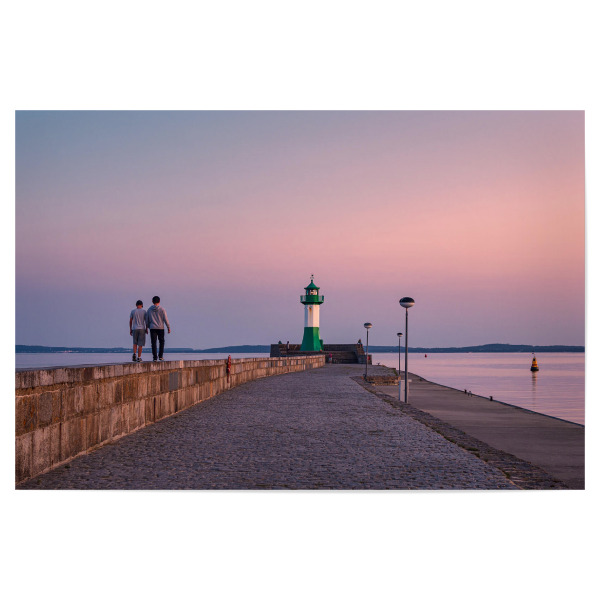 Poster 30x20 cm "Sonnenuntergang an der Mole" artboxONE - Natur,Reise,Architektur,Reise / Strand und Meer
