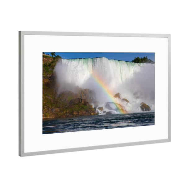 Poster mit Rahmen Silber "Niagarafälle und Regenbogen" artboxONE - Natur,Reise